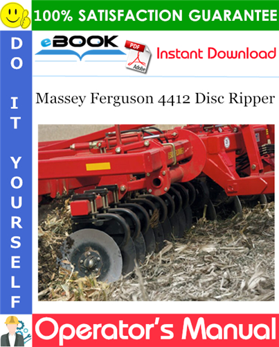 Massey Ferguson 4412 Disc Ripper Operator's Manual