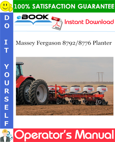 Massey Ferguson 8792/8776 Planter Operator's Manual