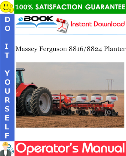 Massey Ferguson 8816/8824 Planter Operator's Manual