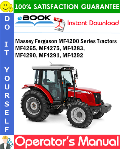 Massey Ferguson MF4200 Series MF4265, MF4275, MF4283, MF4290, MF4291, MF4292 Tractors