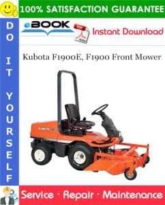 Kubota F1900E, F1900 Front Mower Service Repair Manual