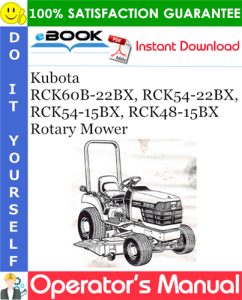 Kubota RCK60B-22BX, RCK54-22BX, RCK54-15BX, RCK48-15BX Rotary Mower