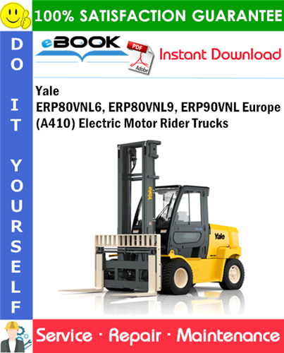 Yale ERP80VNL6, ERP80VNL9, ERP90VNL Europe (A410) Electric Motor Rider Trucks