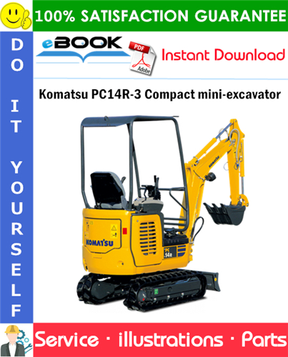 Komatsu PC14R-3 Compact mini-excavator Parts Manual (S/N F40003 and up)