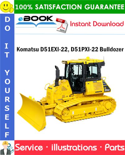 Komatsu D51EXI-22, D51PXI-22 Bulldozer Parts Manual (S/N B13500 and up)