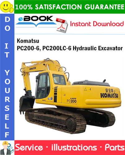 Komatsu PC200-6, PC200LC-6 Hydraulic Excavator Parts Manual