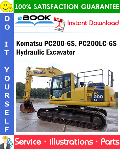 Komatsu PC200-6S, PC200LC-6S Hydraulic Excavator Parts Manual (S/N C10781 and up)