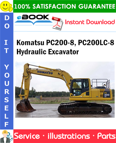 Komatsu PC200-8, PC200LC-8 Hydraulic Excavator Parts Manual (S/N B30001 and up)