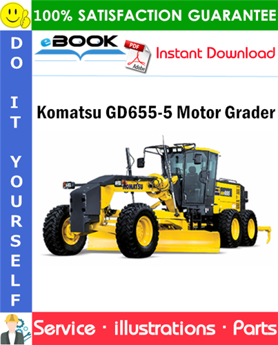 Komatsu GD655-5 Motor Grader Parts Manual (S/N B40001 and up)