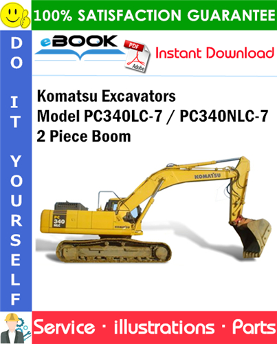 Komatsu Excavators Model PC340LC-7 / PC340NLC-7 2 Piece Boom Parts Manual