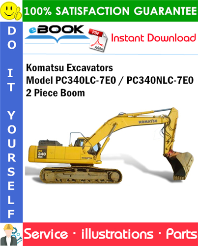 Komatsu Excavators Model PC340LC-7E0 / PC340NLC-7E0 2 Piece Boom Parts Manual