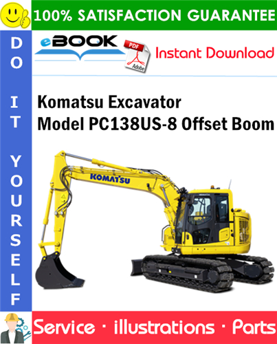 Komatsu Excavator Model PC138US-8 Offset Boom Parts Manual (S/N 21560 and up)