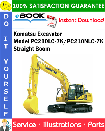 Komatsu Excavator Model PC210LC-7K/PC210NLC-7K Straight Boom Parts Manual