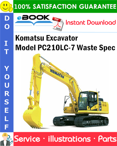 Komatsu Excavator Model PC210LC-7 Waste Spec Parts Manual (S/N K42001 and up)
