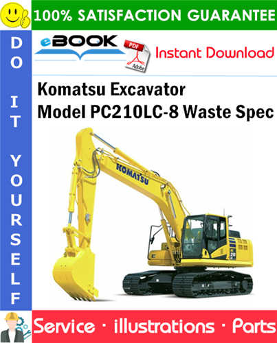 Komatsu Excavator Model PC210LC-8 Waste Spec Parts Manual (S/N K51244 and up)