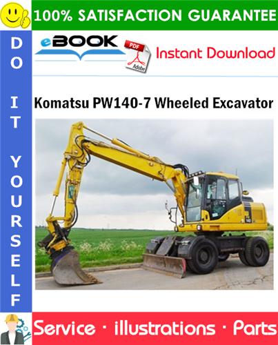 Komatsu PW140-7 Wheeled Excavator Parts Manual (S/N H55051 and Up)