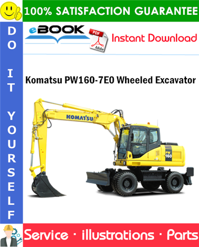 Komatsu PW160-7E0 Wheeled Excavator Parts Manual (S/N H55051 and Up)