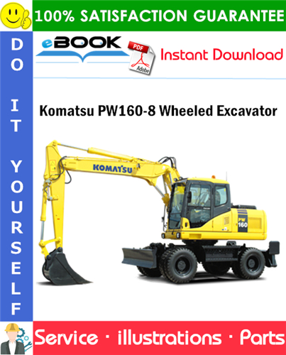 Komatsu PW160-8 Wheeled Excavator Parts Manual (S/N H60051 and Up)