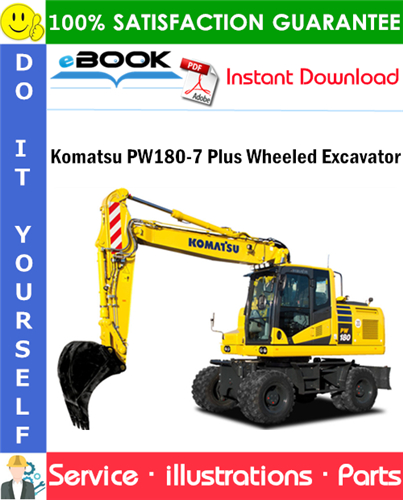 Komatsu PW180-7 Plus Wheeled Excavator Parts Manual (S/N H55951 and Up)