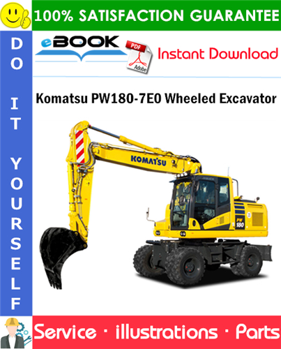 Komatsu PW180-7E0 Wheeled Excavator Parts Manual (S/N H55051 and Up)