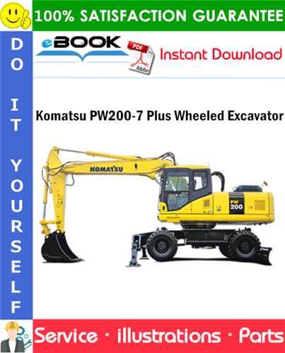 Komatsu PW200-7 Plus Wheeled Excavator Parts Manual (S/N H55300 and Up)