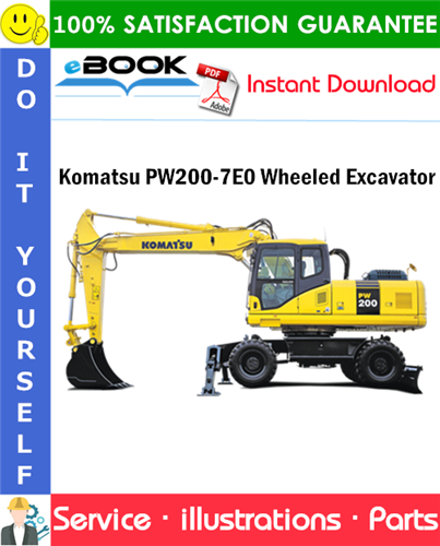 Komatsu PW200-7E0 Wheeled Excavator Parts Manual (S/N H55051 and Up)