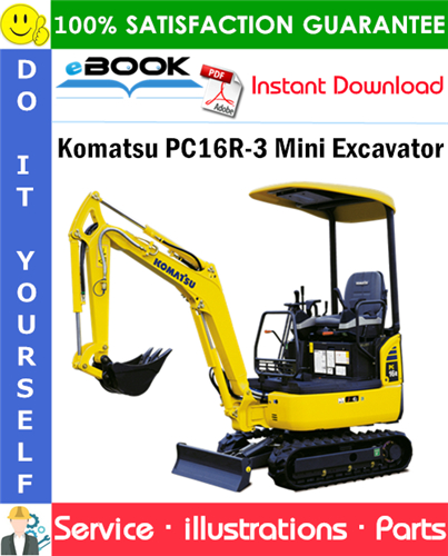 Komatsu PC16R-3 Mini Excavator Parts Manual (S/N F60003 and up)