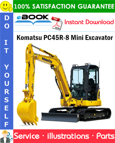 Komatsu PC45R-8 Mini Excavator Parts Manual (S/N F20001 and up)
