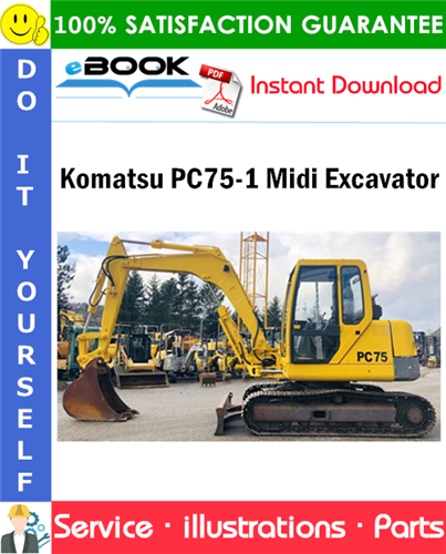 Komatsu PC75-1 Midi Excavator Parts Manual (S/N 5000001 and up)