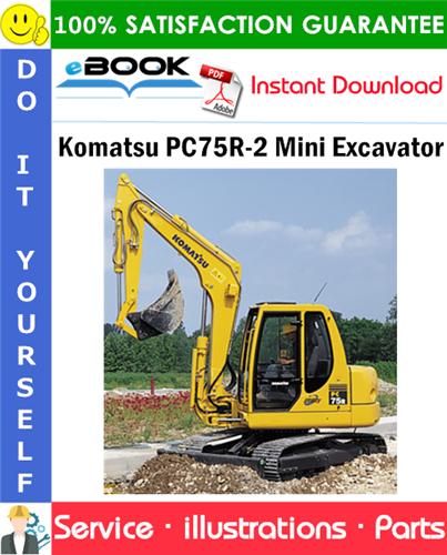Komatsu PC75R-2 Mini Excavator Parts Manual (S/N 22E5200001 and up)