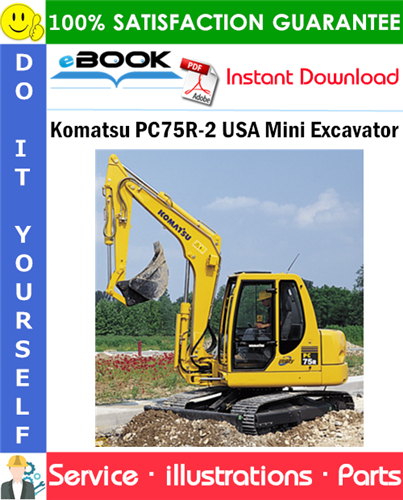 Komatsu PC75R-2 USA Mini Excavator Parts Manual (S/N 22E5210001 and up)