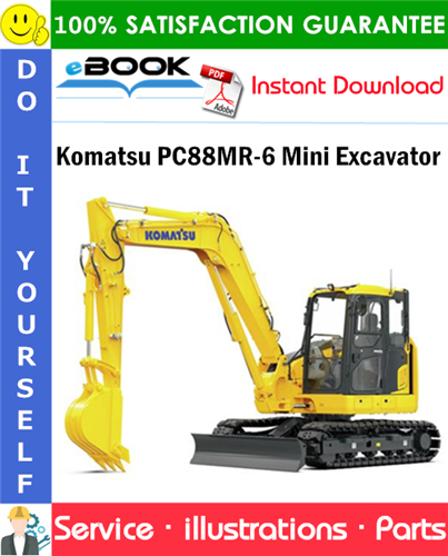 Komatsu PC88MR-6 Mini Excavator Parts Manual (S/N F00003 and up)