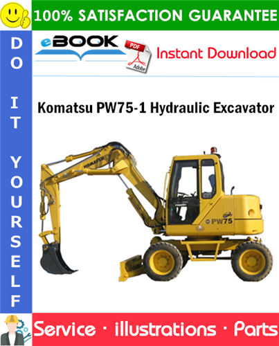 Komatsu PW75-1 Hydraulic Excavator Parts Manual (S/N 0000001 and up)