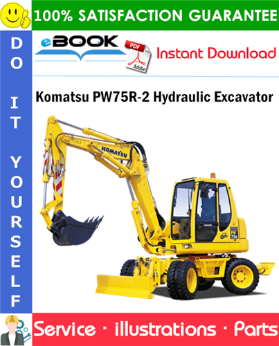 Komatsu PW75R-2 Hydraulic Excavator Parts Manual (S/N 22E0200001 and up)