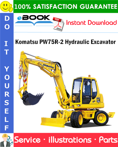 Komatsu PW75R-2 Hydraulic Excavator Parts Manual (S/N 22E0210001 and up)