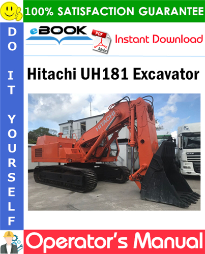Hitachi UH181 Excavator Operator's Manual (Serial No.0802 and up)