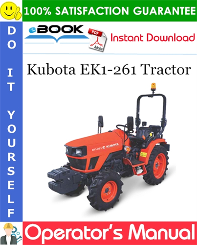 Kubota EK1-261 Tractor Operator's Manual