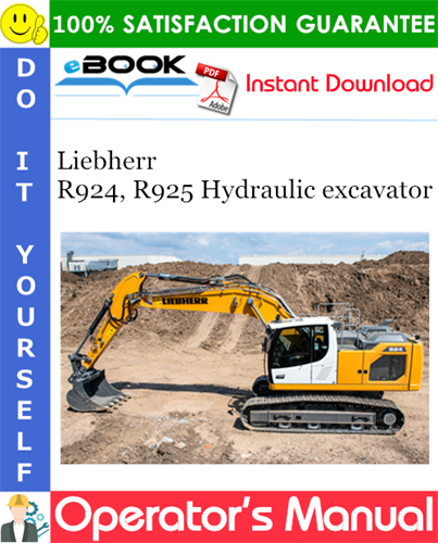 Liebherr R924, R925 Hydraulic excavator Operator's Manual