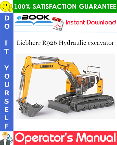 Liebherr R926 Hydraulic excavator Operator's Manual