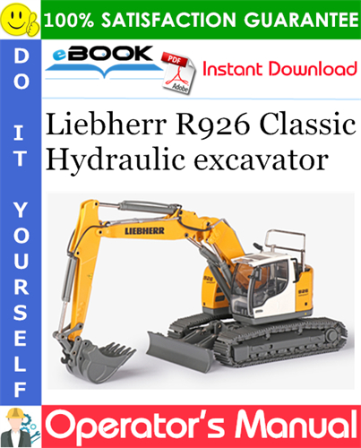 Liebherr R926 Classic Hydraulic excavator Operator's Manual