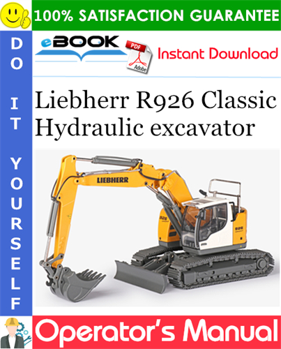 Liebherr R926 Classic Hydraulic excavator Operator's Manual