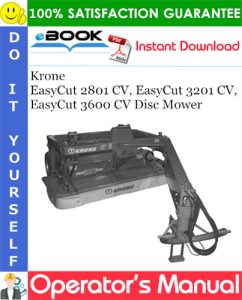 Krone EasyCut 2801 CV, EasyCut 3201 CV, EasyCut 3600 CV Disc Mower