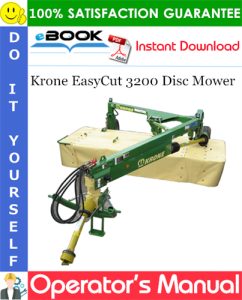 Krone EasyCut 3200 Disc Mower Operator's Manual