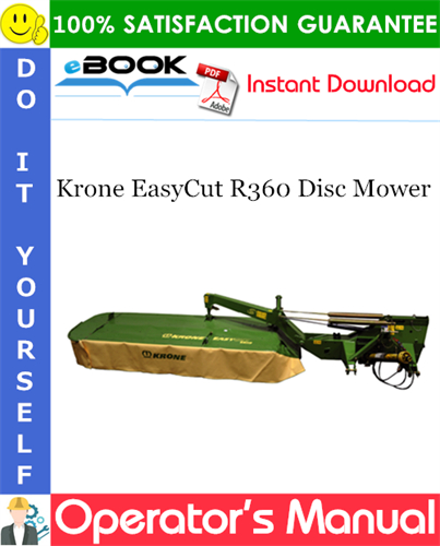 Krone EasyCut R360 Disc Mower Operator's Manual