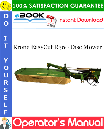 Krone EasyCut R360 Disc Mower Operator's Manual