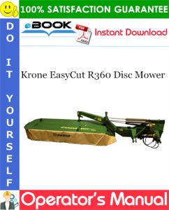 Krone EasyCut R360 Disc Mower Operator's Manual