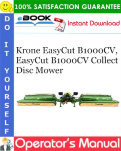Krone EasyCut B1000CV, EasyCut B1000CV Collect Disc Mower