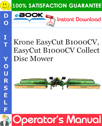 Krone EasyCut B1000CV, EasyCut B1000CV Collect Disc Mower