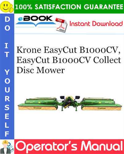Krone EasyCut B1000CV, EasyCut B1000CV Collect Disc Mower