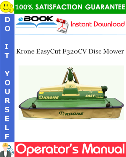 Krone EasyCut F320CV Disc Mower Operator's Manual
